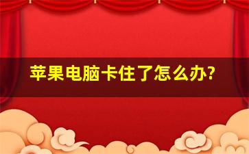 苹果电脑卡住了怎么办?