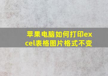 苹果电脑如何打印excel表格图片格式不变