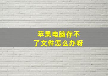 苹果电脑存不了文件怎么办呀