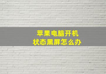 苹果电脑开机状态黑屏怎么办