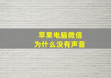 苹果电脑微信为什么没有声音