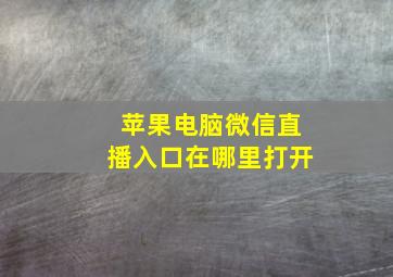 苹果电脑微信直播入口在哪里打开