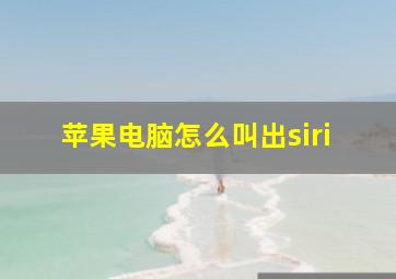 苹果电脑怎么叫出siri