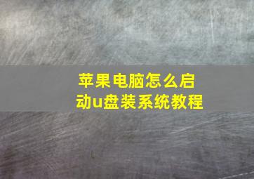 苹果电脑怎么启动u盘装系统教程