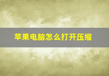 苹果电脑怎么打开压缩