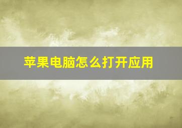 苹果电脑怎么打开应用