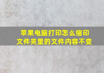 苹果电脑打印怎么缩印文件夹里的文件内容不变