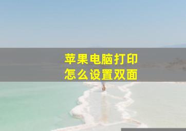 苹果电脑打印怎么设置双面