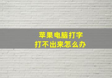 苹果电脑打字打不出来怎么办