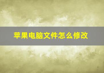 苹果电脑文件怎么修改