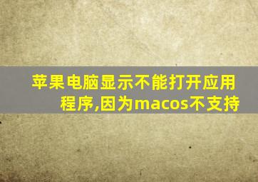 苹果电脑显示不能打开应用程序,因为macos不支持