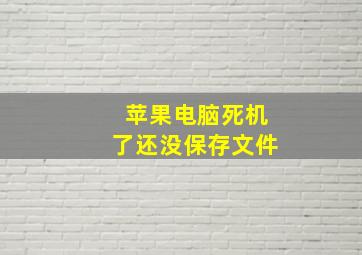 苹果电脑死机了还没保存文件