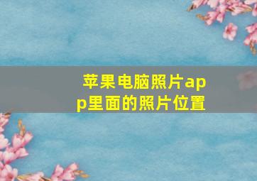 苹果电脑照片app里面的照片位置