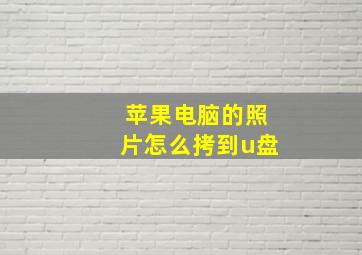 苹果电脑的照片怎么拷到u盘