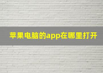 苹果电脑的app在哪里打开