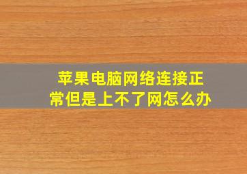 苹果电脑网络连接正常但是上不了网怎么办