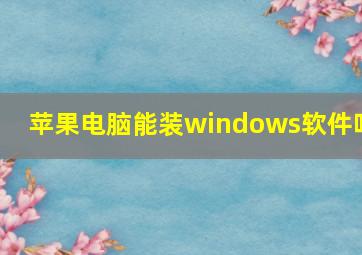 苹果电脑能装windows软件吗