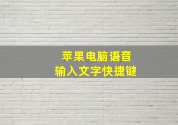 苹果电脑语音输入文字快捷键