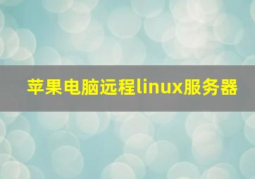 苹果电脑远程linux服务器