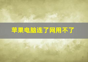 苹果电脑连了网用不了