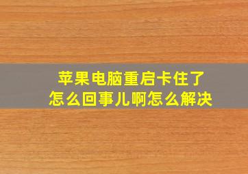 苹果电脑重启卡住了怎么回事儿啊怎么解决