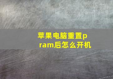 苹果电脑重置pram后怎么开机