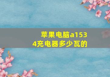 苹果电脑a1534充电器多少瓦的