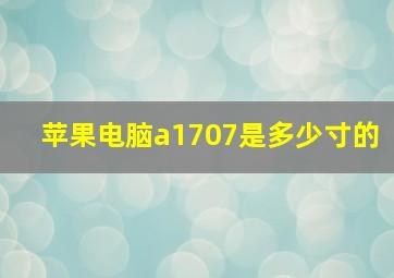 苹果电脑a1707是多少寸的