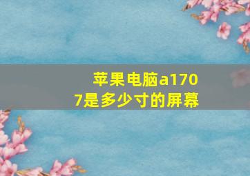 苹果电脑a1707是多少寸的屏幕