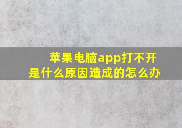 苹果电脑app打不开是什么原因造成的怎么办