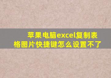 苹果电脑excel复制表格图片快捷键怎么设置不了