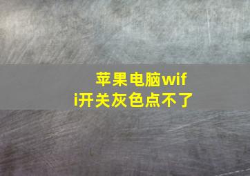 苹果电脑wifi开关灰色点不了