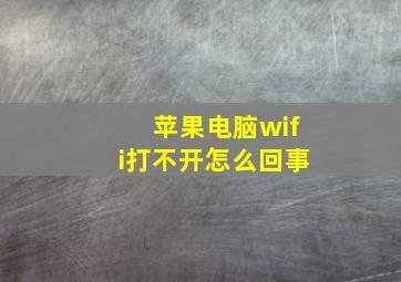 苹果电脑wifi打不开怎么回事