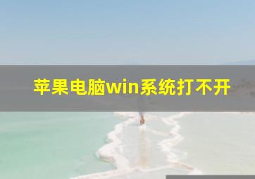 苹果电脑win系统打不开