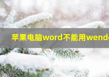 苹果电脑word不能用wendows