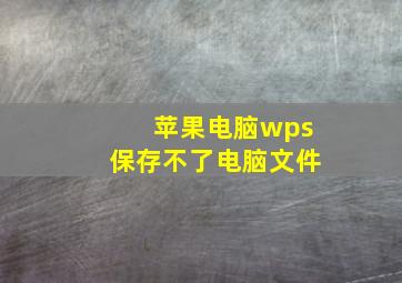 苹果电脑wps保存不了电脑文件