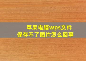 苹果电脑wps文件保存不了图片怎么回事