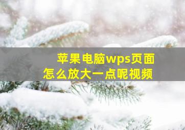 苹果电脑wps页面怎么放大一点呢视频