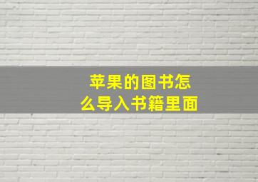 苹果的图书怎么导入书籍里面