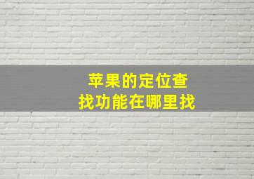 苹果的定位查找功能在哪里找