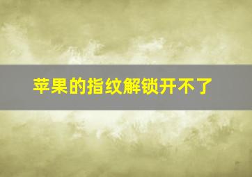 苹果的指纹解锁开不了