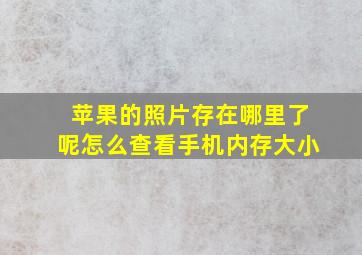 苹果的照片存在哪里了呢怎么查看手机内存大小