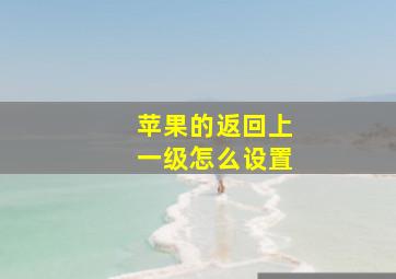 苹果的返回上一级怎么设置