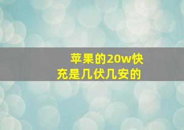 苹果的20w快充是几伏几安的