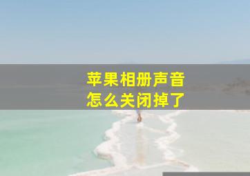 苹果相册声音怎么关闭掉了