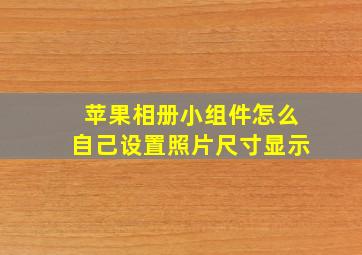 苹果相册小组件怎么自己设置照片尺寸显示