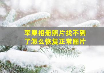 苹果相册照片找不到了怎么恢复正常图片