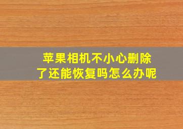 苹果相机不小心删除了还能恢复吗怎么办呢