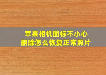 苹果相机图标不小心删除怎么恢复正常照片