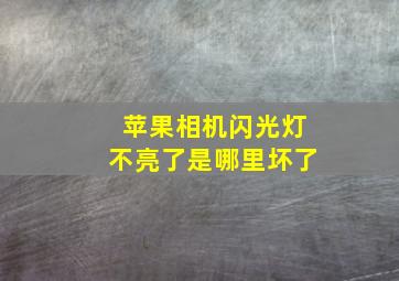 苹果相机闪光灯不亮了是哪里坏了